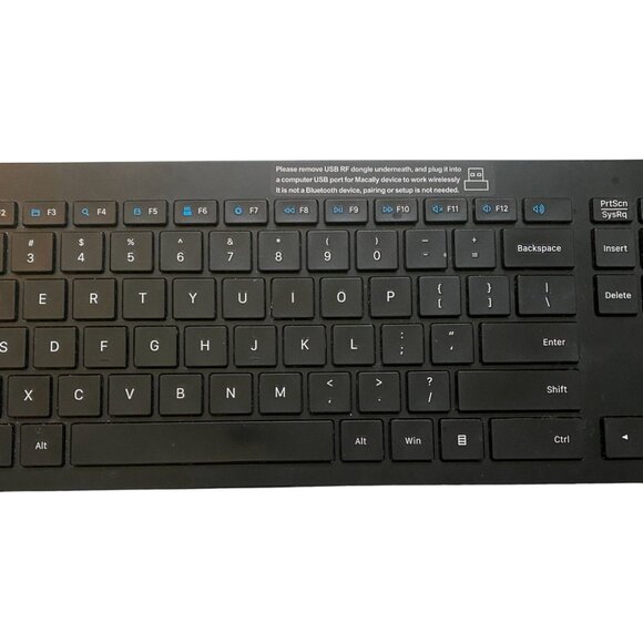 Macally Lightweight Wireless Keyboard-USB RF Dangle Underneath-Black-2.4G-GUC - Picture 3 of 9